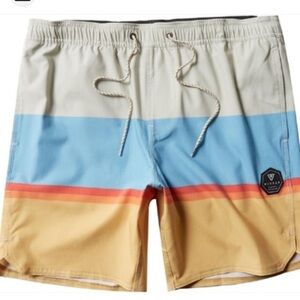 Vissla Point Breaker Ecolastic Striped Board Shorts -Size 22